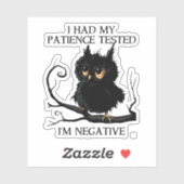 Grappig Owl Patience Tests me Negatief Sticker (Vel)
