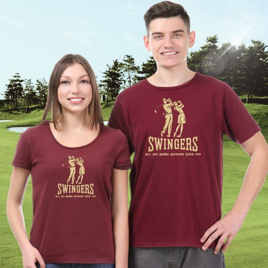 Grappig paar aangepaste Golf Gift Matching T-shirt