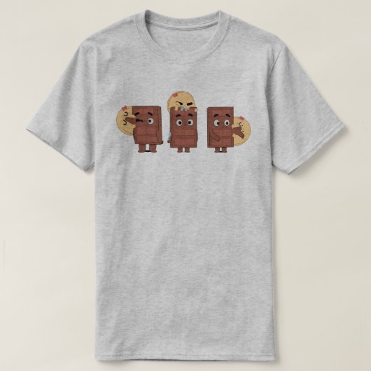 Grappig paar bijpassende liefde pannenkoek eten Ch T-shirt (Design voorkant)
