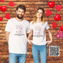 Grappig paar bijpassende roze hartboom Valentijnse T-shirt
