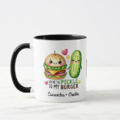 Grappig paar Gift "Pickle to My Burger" Custom Mok (Links)