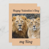 Grappig paar leeuwen valentijnen kaart (Voorkant / Achterkant)