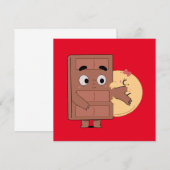 Grappig paar liefde pannenkoek eten Choco Kaart (Voorkant / Achterkant)