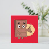 Grappig paar liefde pannenkoek eten Choco Kaart (Staand voorkant)