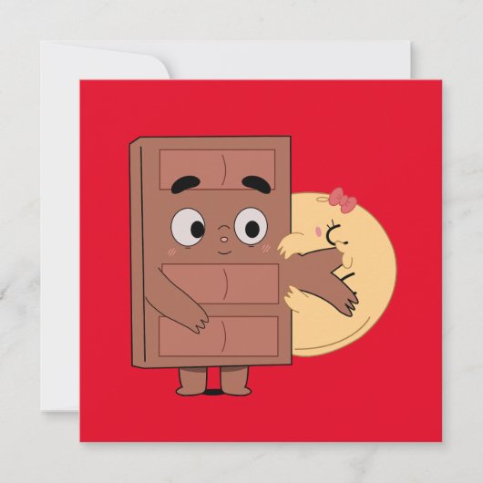 Grappig paar liefde pannenkoek eten Choco Kaart (Voorkant)