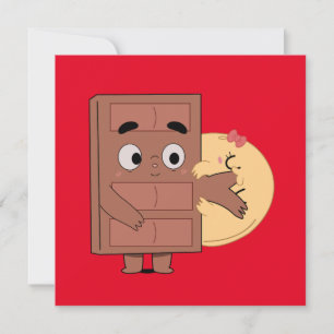 Grappig paar liefde pannenkoek eten Choco Kaart