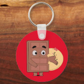 Grappig paar liefde pannenkoek eten Choco Sleutelhanger (Voorkant)