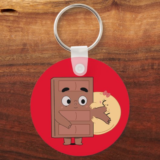 Grappig paar liefde pannenkoek eten Choco Sleutelhanger (Voorkant)