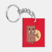 Grappig paar liefde pannenkoek eten Choco Sleutelhanger (Voorkant Links)