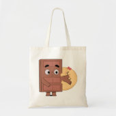 Grappig paar liefde pannenkoek eten Choco Tote Bag (Voorkant)