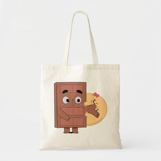 Grappig paar liefde pannenkoek eten Choco Tote Bag (Voorkant)