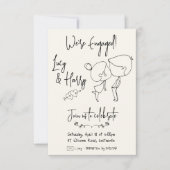 Grappig paar minimale verloving uitnodiging (Voorkant)