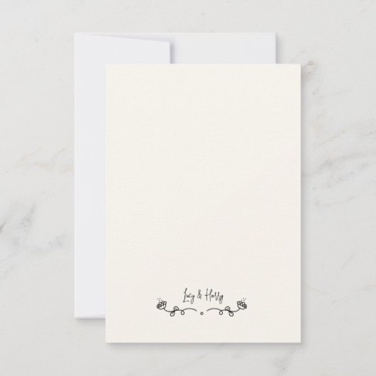 Grappig paar minimale verloving uitnodiging (Achterkant)