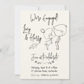 Grappig paar minimale verloving uitnodiging (Voorkant)