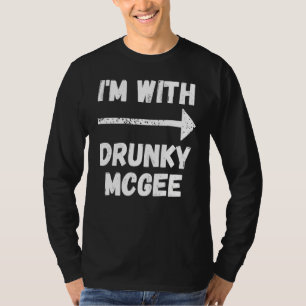 Grappig paar sint-patricks dag ik ben met Drunky M T-shirt