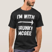 Grappig paar sint-patricks dag ik ben met Drunky M T-shirt (Voorkant)