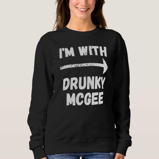 Grappig paar sint-patricks dag ik ben met Drunky M Trui (Voorkant)