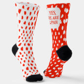 Grappig paar van tegenovergestelde gekleurde rood  sokken (Gebogen)