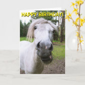 Grappig paard aanpasbare wenskaart kaart (Gele Bloem)