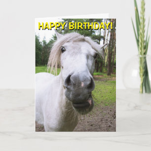 Grappig paard aanpasbare wenskaart kaart