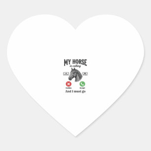 Grappig Paard Bellen Vintage Gravure T-Shirt_1 Hart Sticker
