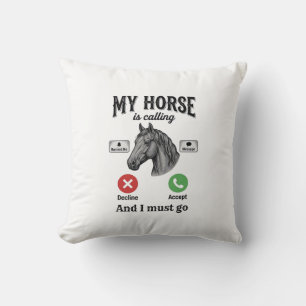 Grappig Paard Bellen Vintage Gravure T-Shirt_1 Kussen