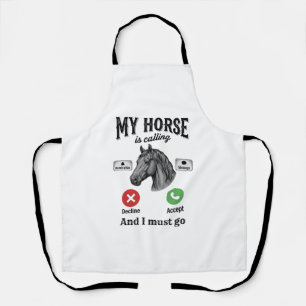 Grappig Paard Bellen Vintage Gravure T-Shirt_1 Schort