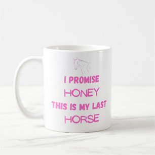 Grappig paard citaat: Ik beloof, laatste paard (ee Koffiemok