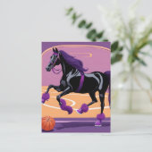 Grappig Paard dat Basketbal Speelt Briefkaart (Staand voorkant)