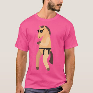 Grappig Paard Dragen Zonnebril Karate Judo T-shirt