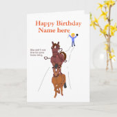 Grappig paard grap kaart, verjaardag kaart (Gele Bloem)