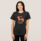 Grappig paard heks paar Tri-Blend shirt (Voorkant volledig)