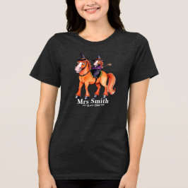 Grappig paard heks paar Tri-Blend shirt