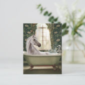 Grappig paard in bad briefkaart (Staand voorkant)