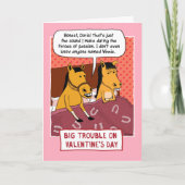 Grappig paard in bed Valentijnsdag Feestdagen Kaart (Voorkant)