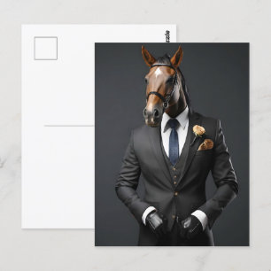 Grappig paard in het pak briefkaart