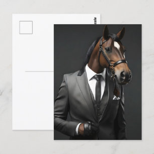 Grappig paard in het pak briefkaart