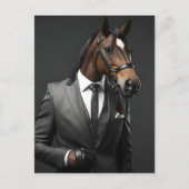Grappig paard in het pak briefkaart (Voorkant)