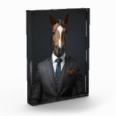 Grappig paard in het pak fotoblokken (Links)