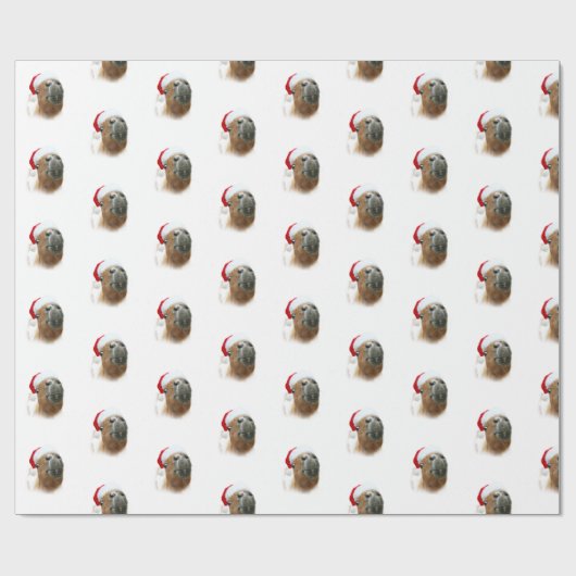 Grappig paard Kerstmis Cadeaupapier (Vlak)