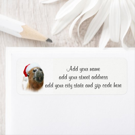 Grappig paard Kerstmis Etiket (Insitu)