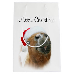 Grappig paard Kerstmis Medium Cadeauzakje