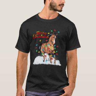 Grappig paard Kerstverlichting Pyjama's Paard Sant T-shirt