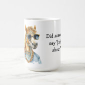 Grappig paard klaar voor een fotoshoot koffiemok (Center)