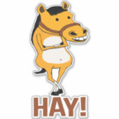 Grappig paard kwam langs om Hay te zeggen Sticker (Voorkant)