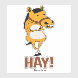 Grappig paard kwam langs om Hay te zeggen Sticker