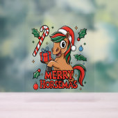 Grappig Paard Merry Horsemas Acryl Bord (Neutraal)