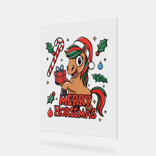 Grappig Paard Merry Horsemas Acryl Bord (Hoek)