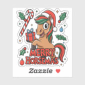 Grappig Paard Merry Horsemas Sticker (Vel)
