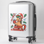 Grappig Paard Merry Horsemas Sticker (Koffer)